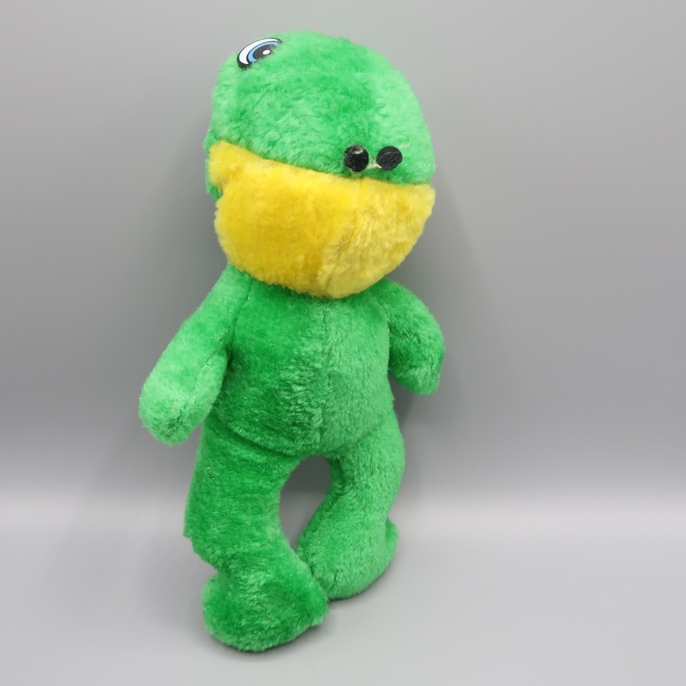 Vintage Rare NANCO NANCY SALES CO Green Frog Plush Stuffed Animal toy